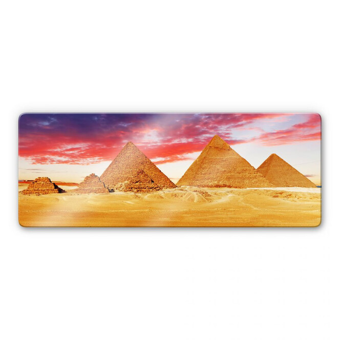 Glasbild Die Pyramiden von Gizeh - Panorama
