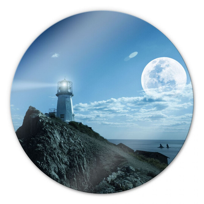 Glasbild Lighthouse - rund