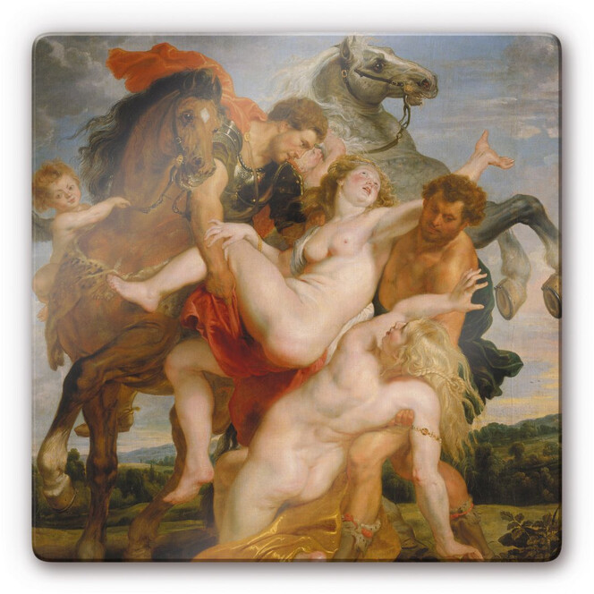 Glasbild Rubens - Raub der Töchter des Leukippos