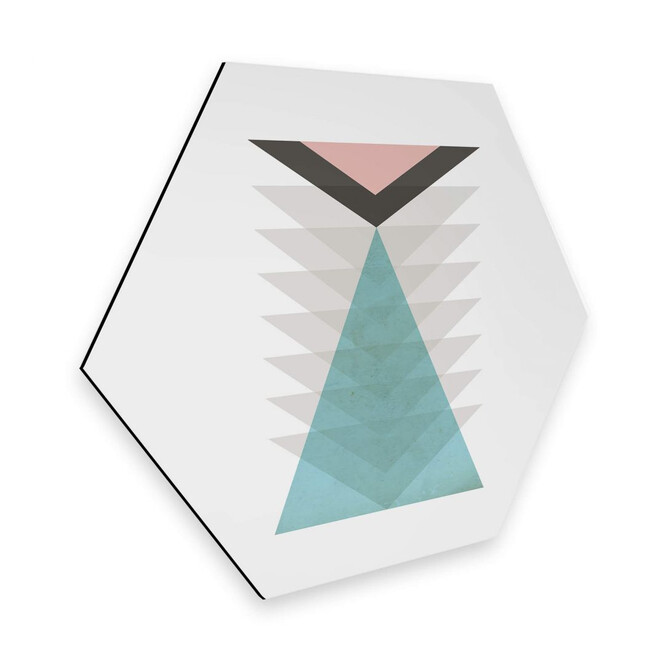 Hexagon - Alu-Dibond Nouveauprints - Totem aqua & pink