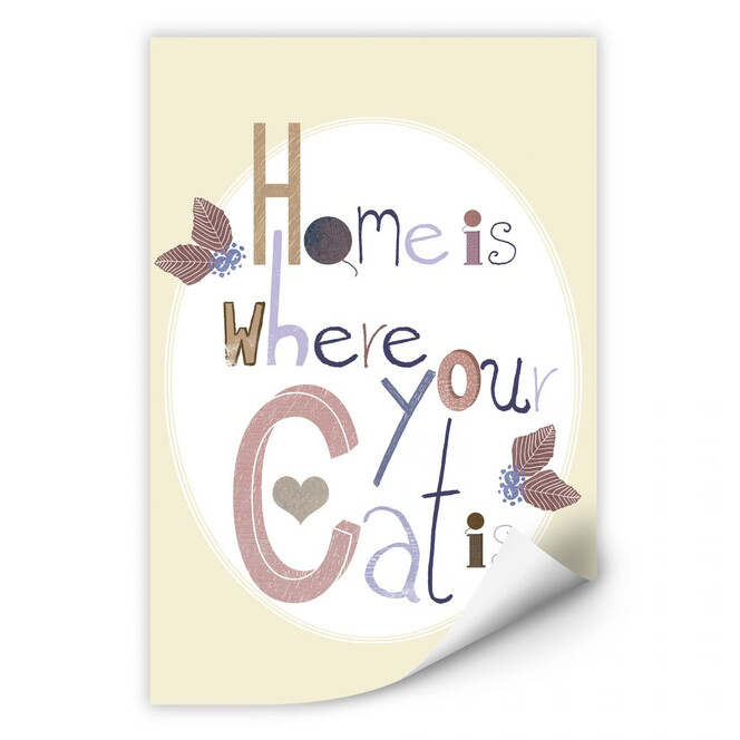 Wallprint Loske - Home is where your Cat is