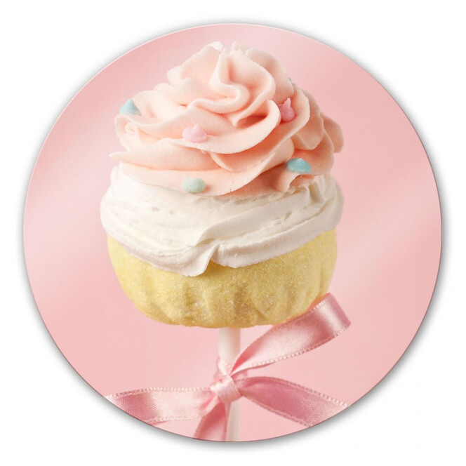 Glasbild Lovely Cakepop - rund