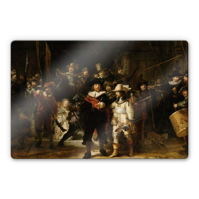 Glasbild Rembrandt - Die Nachtwache