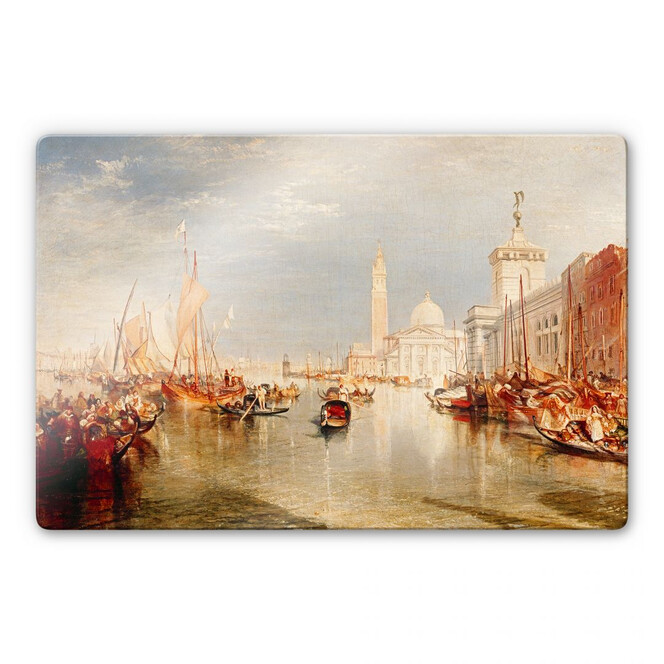 Glasbild Turner - Venedig, Dogana und S. Giorgio Maggiore