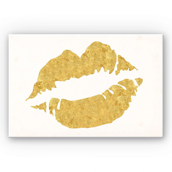 Hartschaumbild Gold Lips