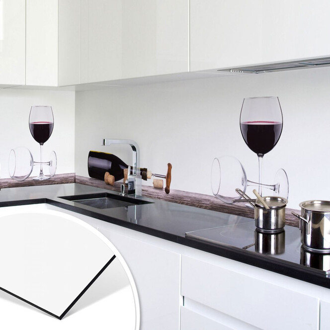 Küchenrückwand - Open a wine bottle