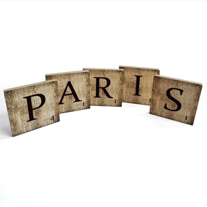 Holzbuchstaben Buchstabensteine Paris - Vintage