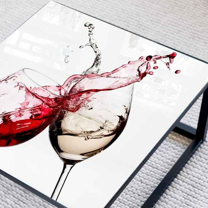 Tischplatte aus Glas - Weingläser - Quadratisch - 60x60cm - Bild 1