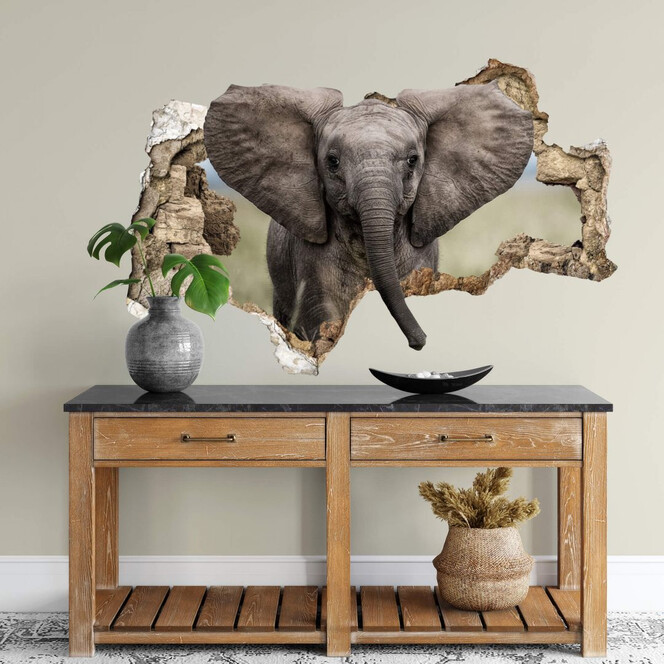 3D Wandtattoo van Duijn - Baby Elefant
