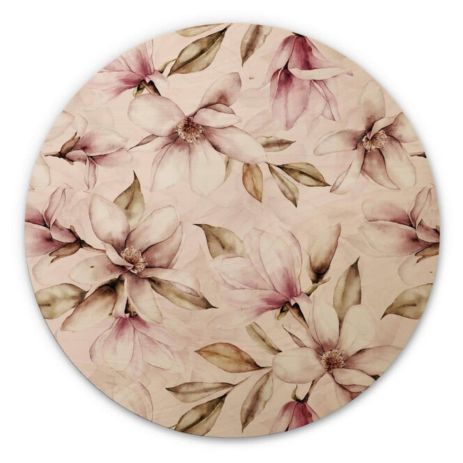 Holzbild UN Designs - Soft Magnolia - Rund