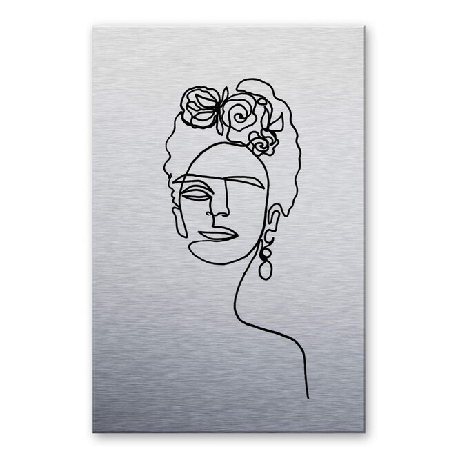 Alu-Dibond Bild mit Silbereffekt Hariri - Frida Kahlo