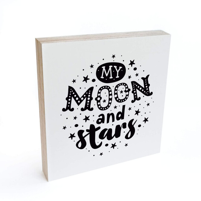 Holzbild zum Hinstellen - My Moon and Stars - 15x15cm - Bild 1