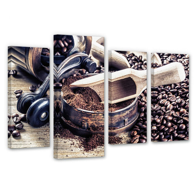 Leinwandbild Kaffeeduft (4-teilig)