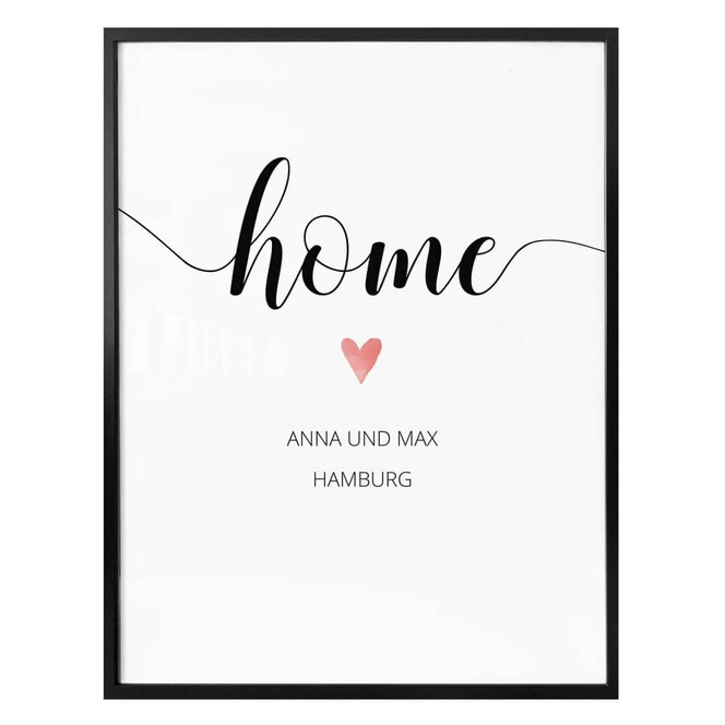 Personalisiertes Poster Home Herz