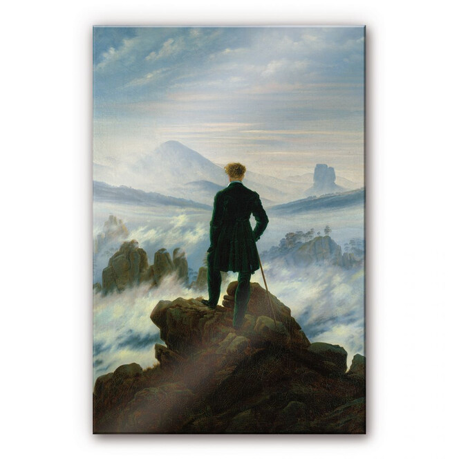 Acrylglasbild Friedrich - Der Wanderer über dem Nebelmeer
