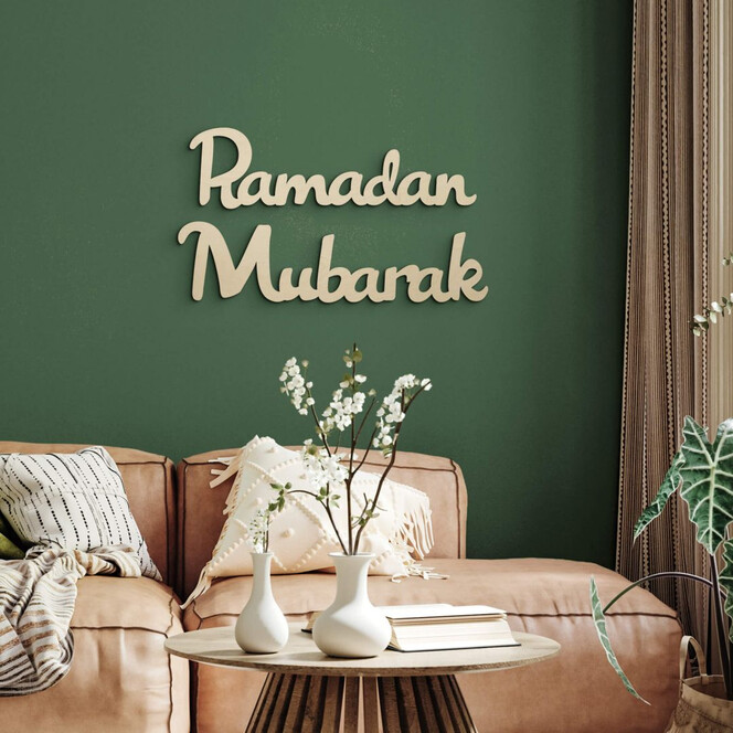 Holzdeko Pappel - Ramadan Mubarak