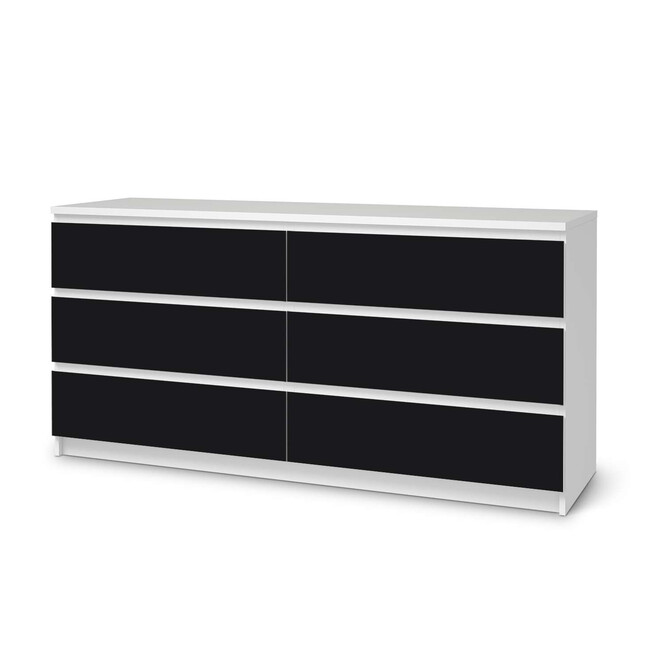 Möbelfolie IKEA Malm Kommode 6 Schubladen (breit) - Schwarz- Bild 1