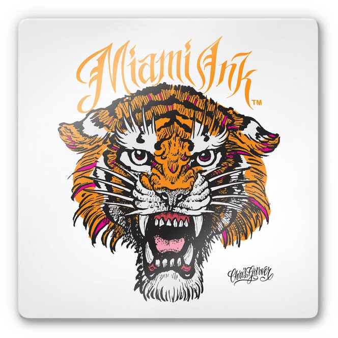 Glasbild Miami Ink Tiger