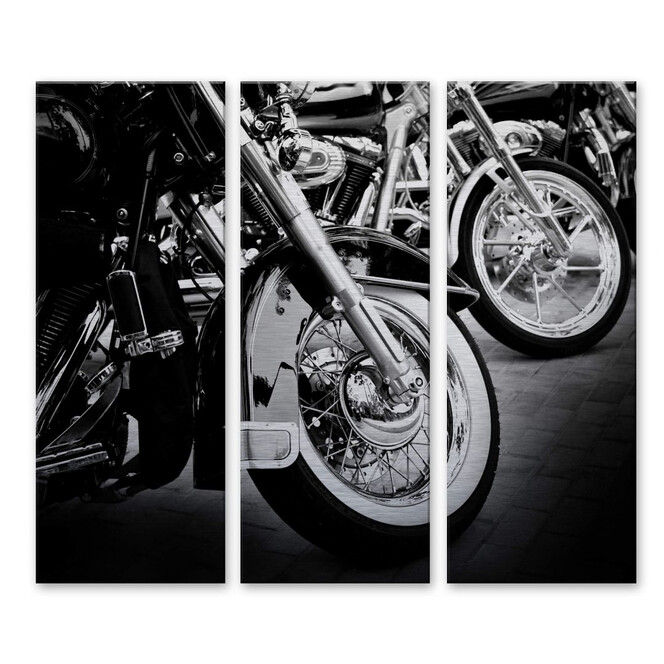 Alu-Dibond Bild Motorcycle Wheels (3- teilig)