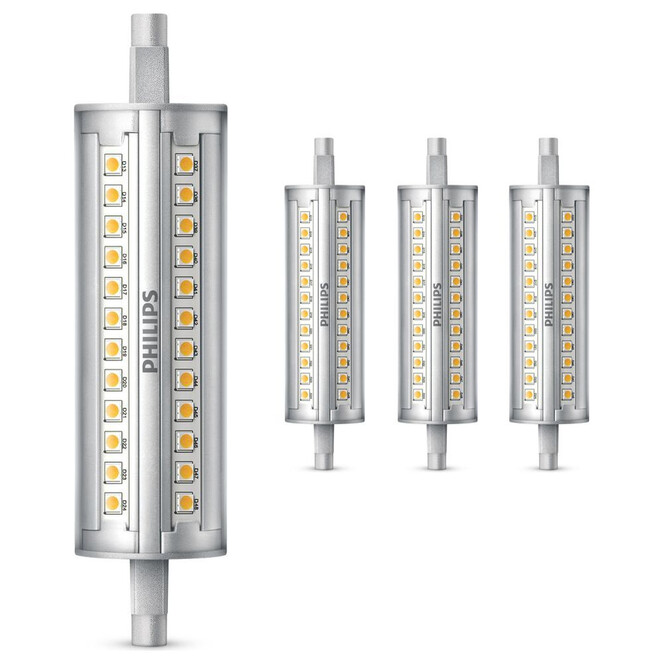 Philips LED Lampe ersetzt 100W, R7s Röhre R7s-118 mm, warmweiss, 1600 Lumen, dimmbar, 4er Pack Energieklasse A&