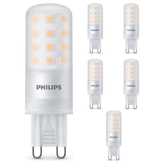 Philips LED Lampe ersetzt 40W, G9 Brenner, warmweiss, 400 Lumen, dimmbar, 6er Pack Energieklasse A&&