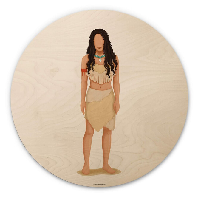 Holzbild Tohmé - Pocahontas - Rund