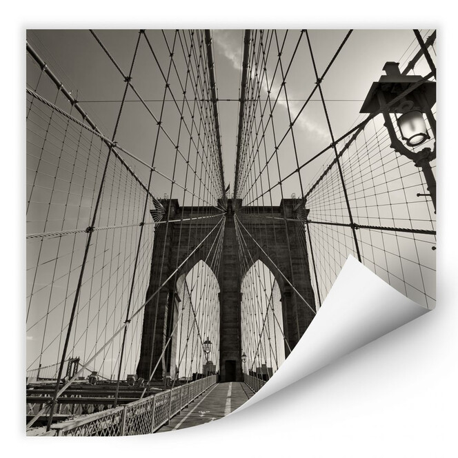Wallprint Brooklyn Bridge Perspektive - quadratisch