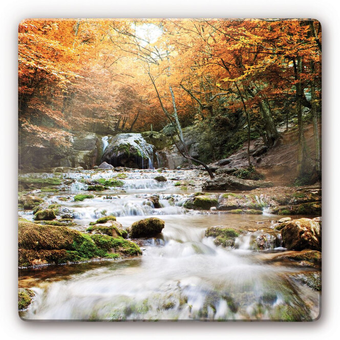Glasbild Autumn Waterfall