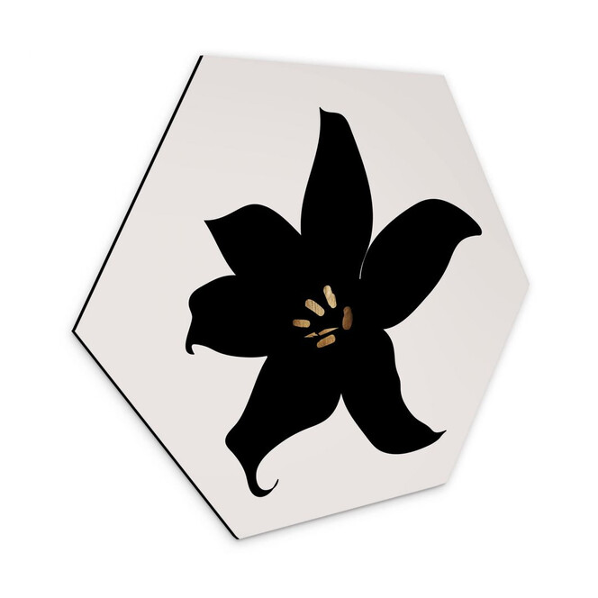 Hexagon - Alu-Dibond Kubistika - Dunkle Orchidee