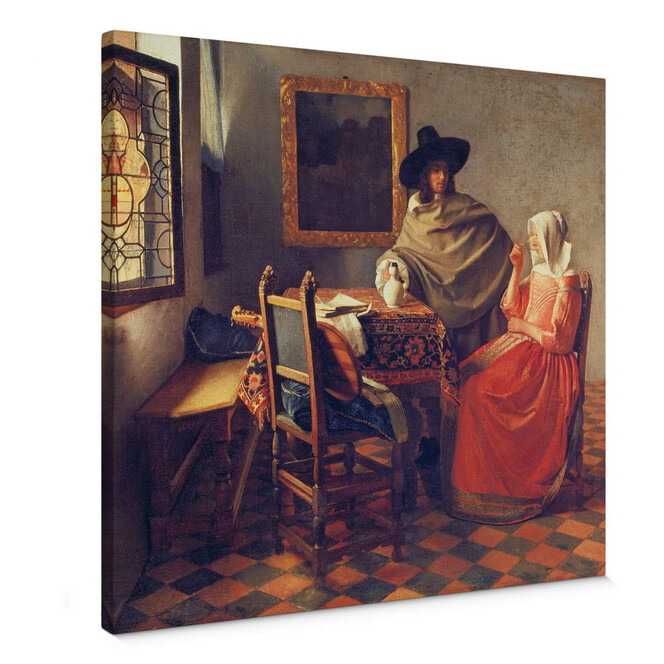 Leinwandbild Vermeer - Das Glas Wein