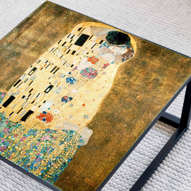 Tischplatte aus Glas - Klimt - Der Kuss - Qudratisch - Bild 1