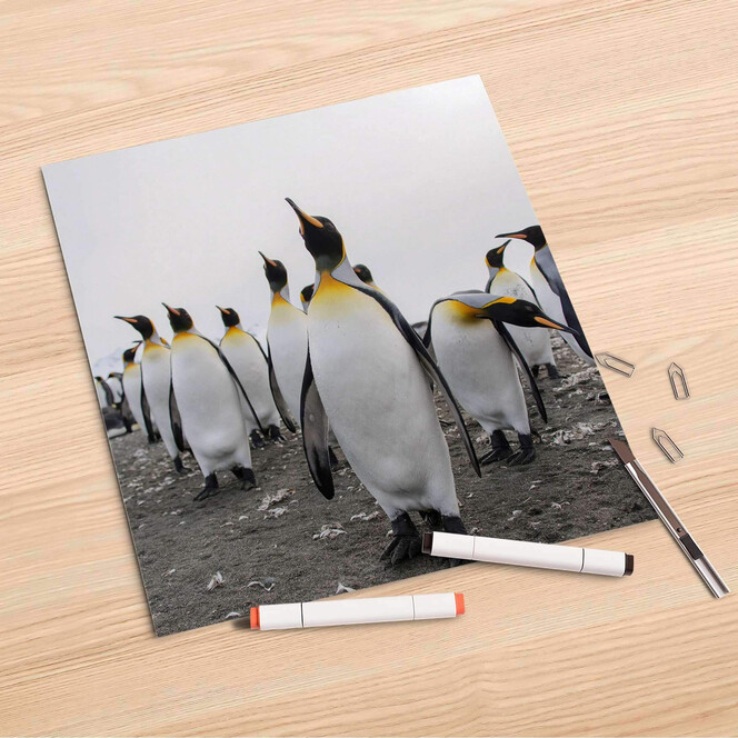 Folienbogen (30x30cm) - Penguin Family- Bild 1