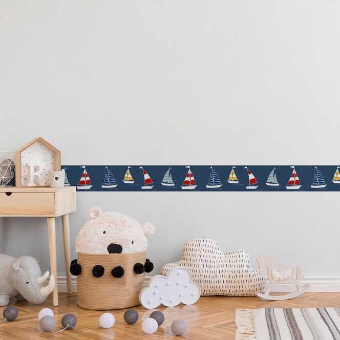 Lovely Kids selbstklebende Kinderzimmer Bordüre Sailor Friends mit Segelbooten