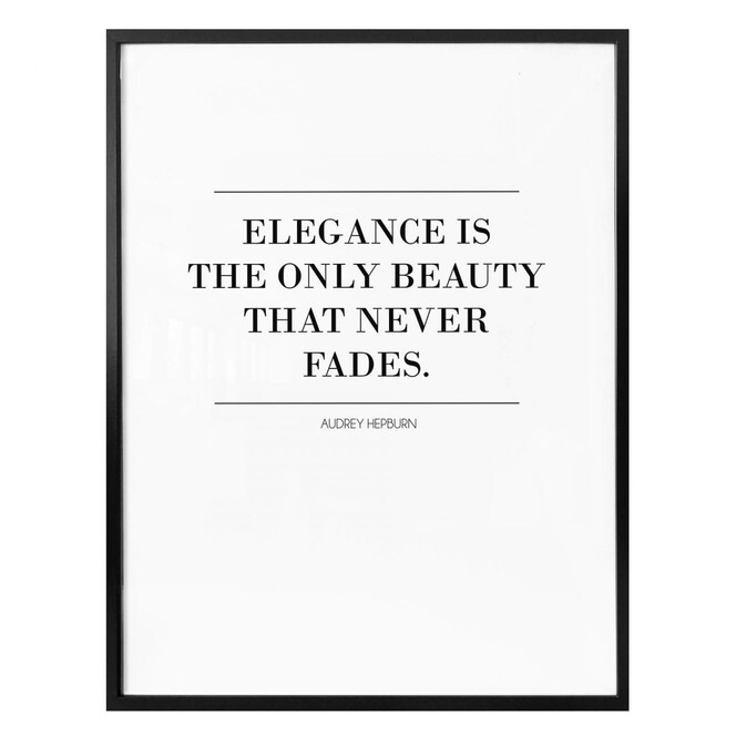 Poster Audrey Hepburn - Elegance is the only Beauty