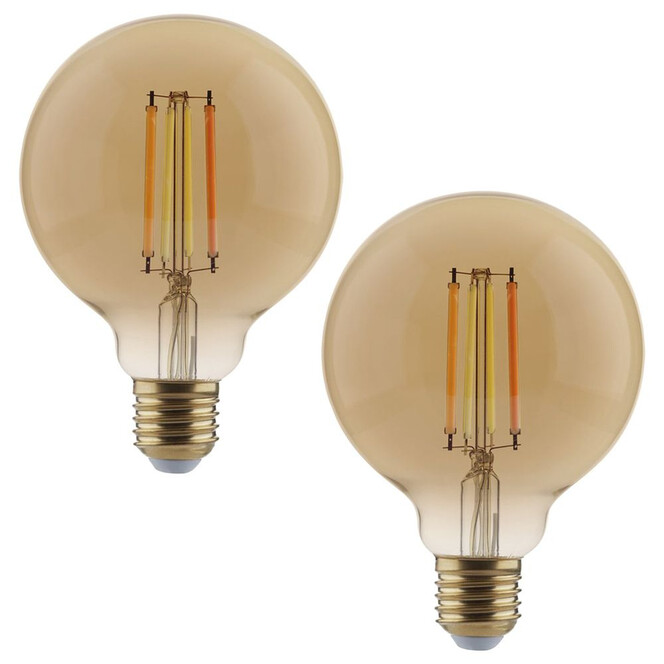 SHYNE | Smartes ZigBee LED Leuchtmittel E27. amber, tunable white, Globe - G95. 7W, 650 Lumen, 2er-Pack