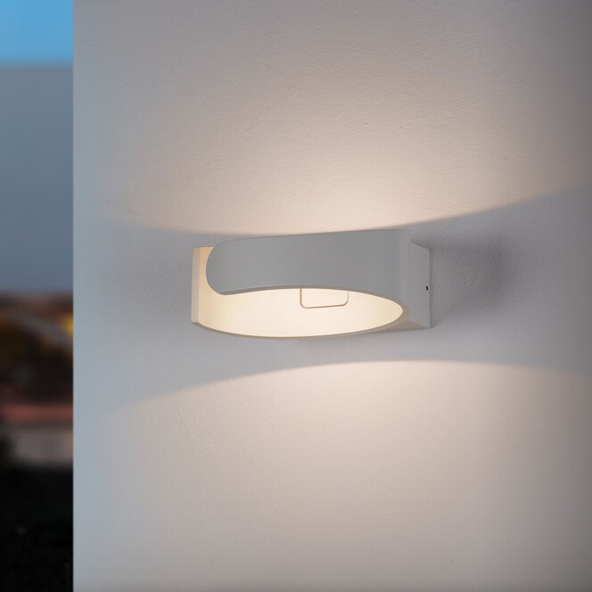 famlights | LED Aussenwandleuchte Sven aus Aluminium in Weiss-Matt - Bild 1