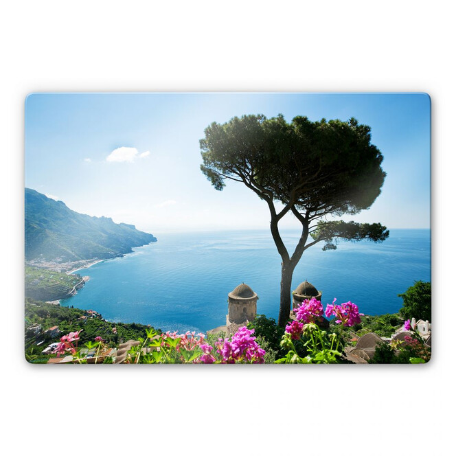 Glasbild Blick auf die Amalfiküste