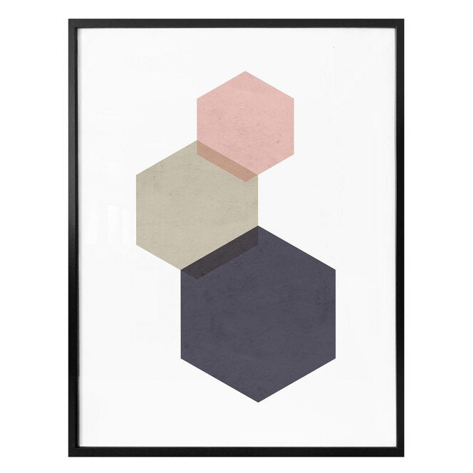 Poster Nouveauprints - Hexagons pink