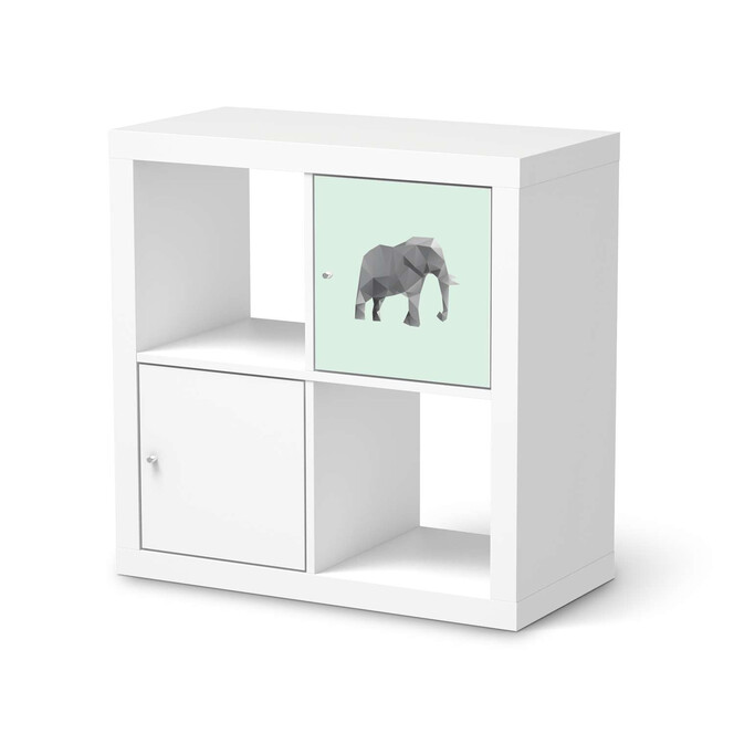 Möbelfolie IKEA Kallax Regal 1 Türe - Origami Elephant- Bild 1