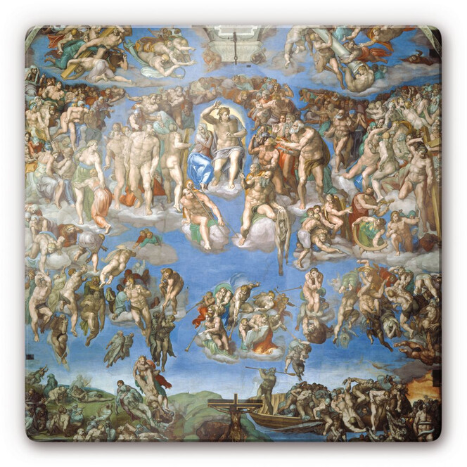 Glasbild Michelangelo - Das jüngste Gericht