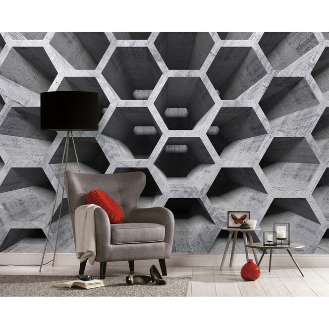 Livingwalls Fototapete Designwalls Honeycomb Structure in 3D Optik - Bild 1