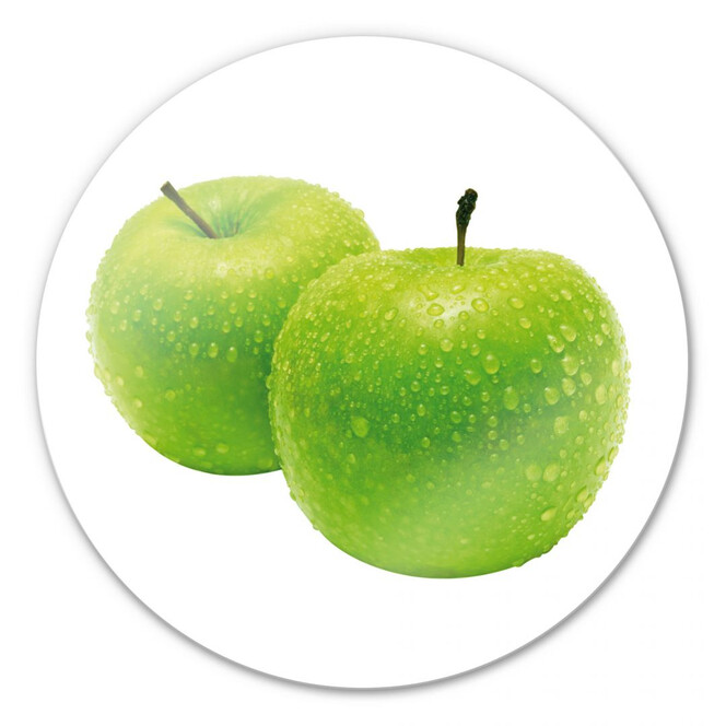 Glasbild Green Apple - rund