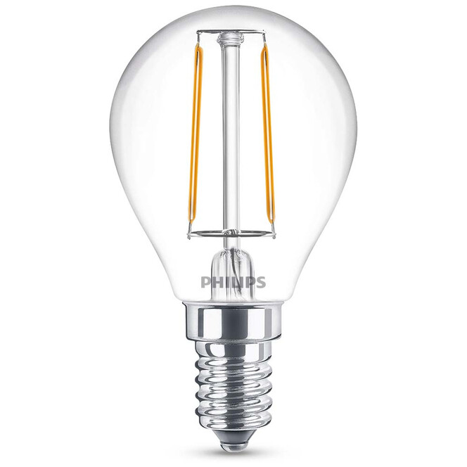 Philips LED Lampe ersetzt 25W, E14 Tropfenform P45. klar, warmweiss, 250 Lumen, nicht dimmbar, 1er Pack Energieklasse A&&