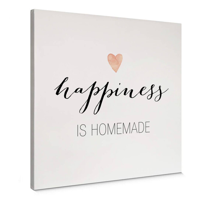 Leinwandbild Confetti & Cream - Happiness is homemade - Quadratisch