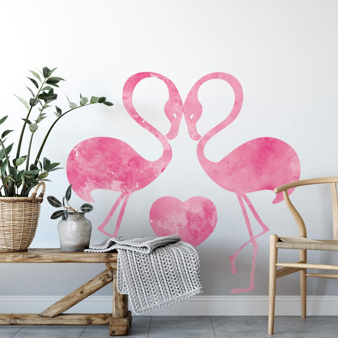 Wandtattoo Aquarell Flamingos