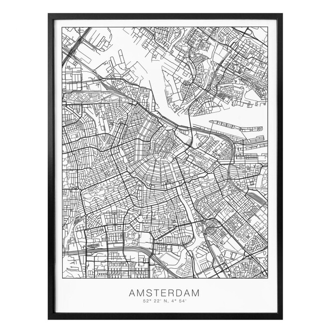 Poster Stadtplan Amsterdam