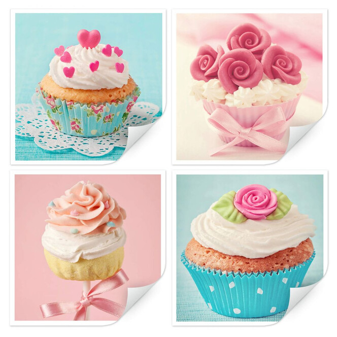 Wallprint Cupcakes Set (4-teilig)