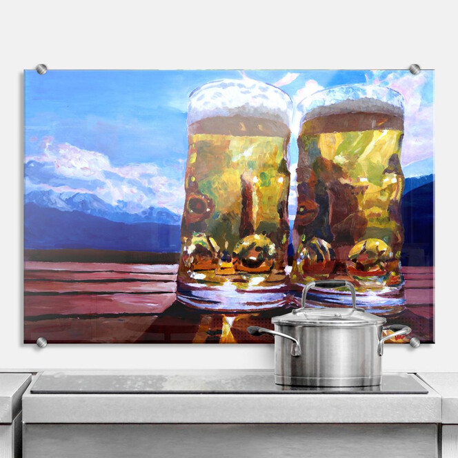 Spritzschutz Bleichner - Zwei Bier in den Bergen