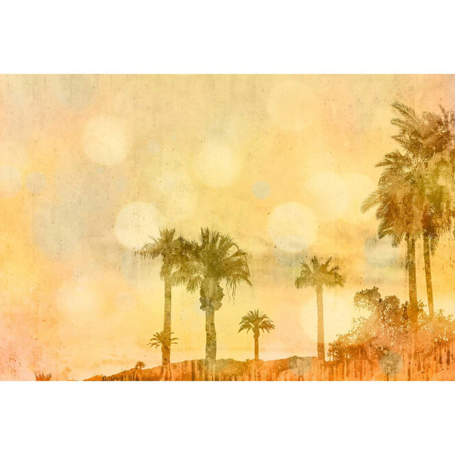 Livingwalls Fototapete ARTist Palm Oasis mit Palmen gelb, orange - Bild 1