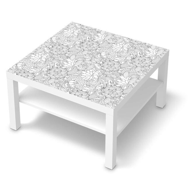 Möbelfolie IKEA Lack Tisch 78x78cm - Flower Lines 2- Bild 1